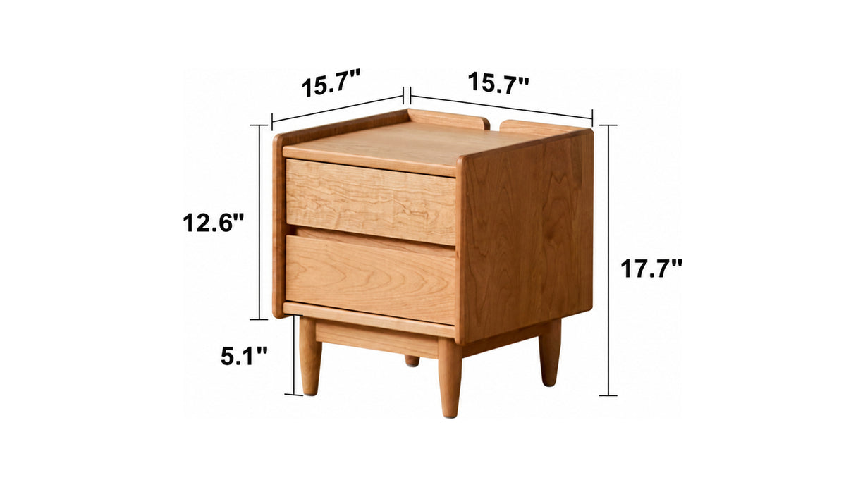 Scandinavian Cherry Wood Side Table VISTA Size Chart
