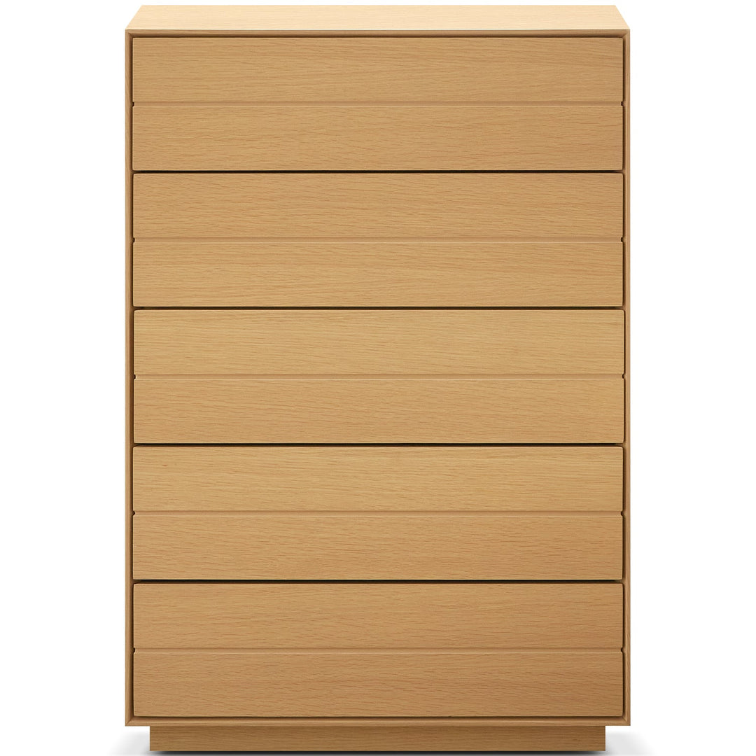 Minimalist Ash Wood Veneer Chest Of 5 Drawers MOI