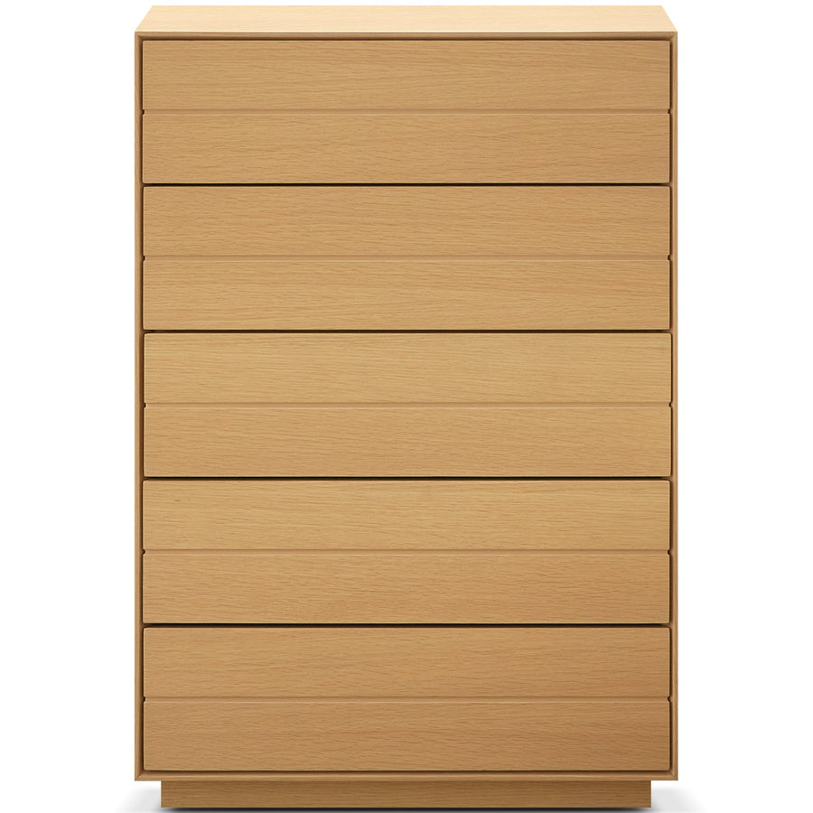 Minimalist Ash Wood Veneer Chest Of 5 Drawers MOI