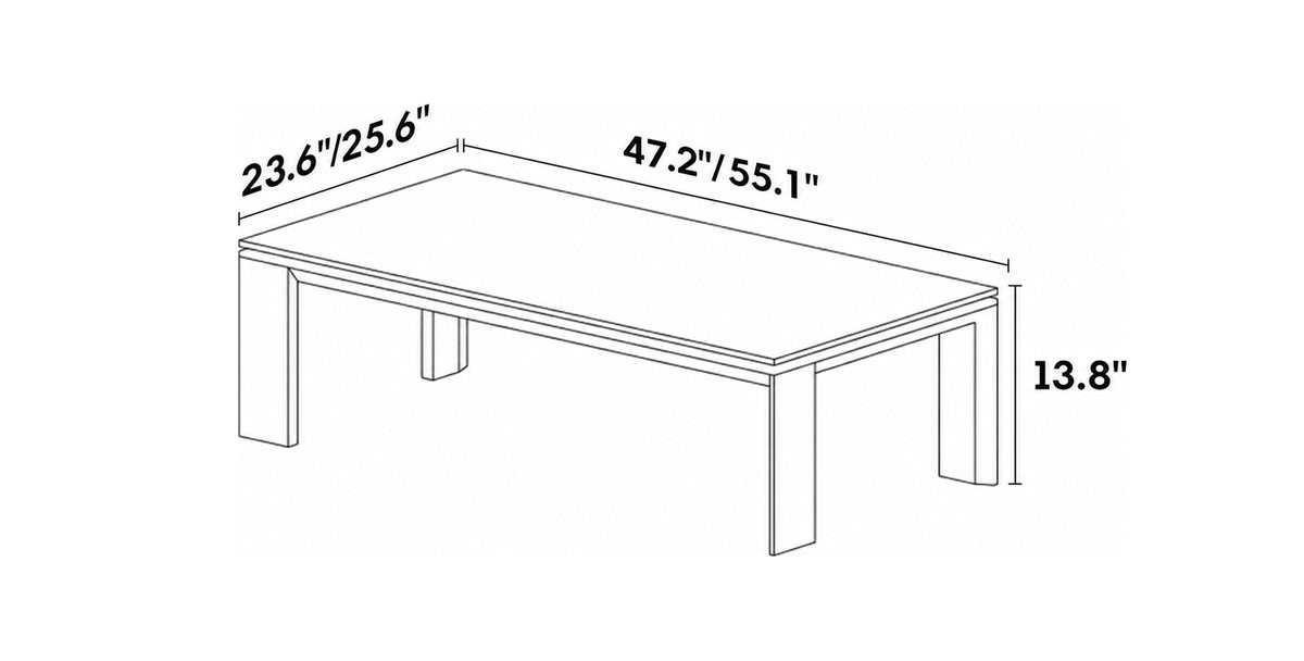 Minimalist Ash Wood Veneer Sintered Stone Coffee Table STRING Size Chart