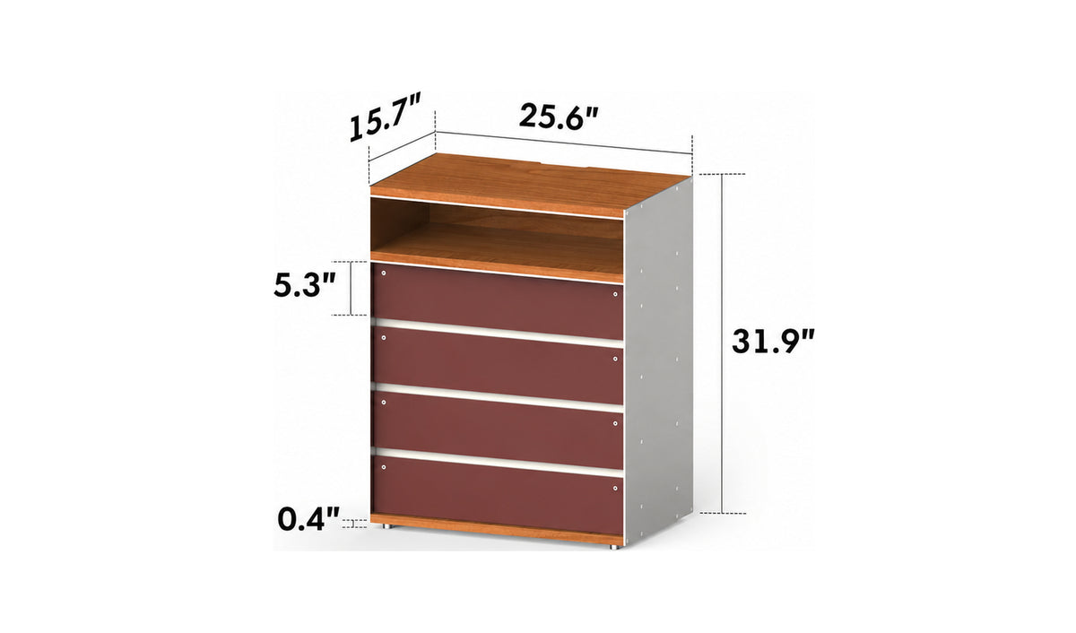Bauhaus Aluminium Chest Of 5 Drawer GEOMETRIC Size Chart