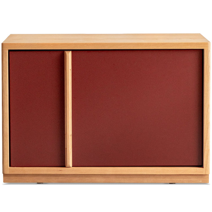 Bauhaus cherry wood tv console time layered structure.