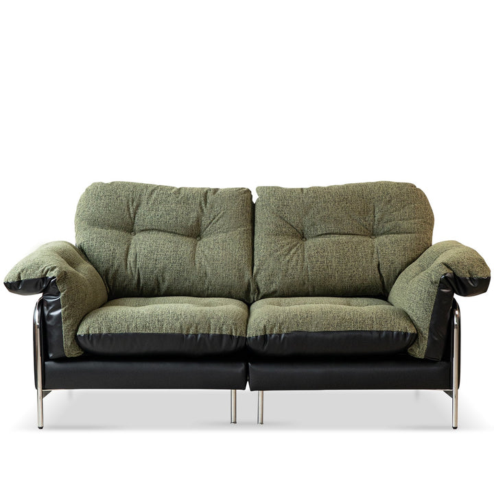Vintage microfiber leather and fabric 2 seater sofa oasis in white background.