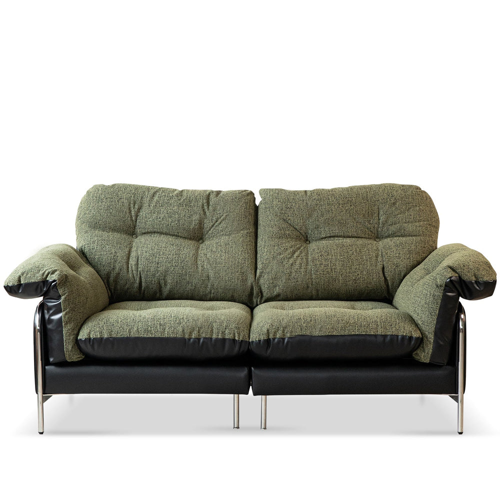 Bauhaus microfiber leather and fabric 2 seater sofa oasis in white background.