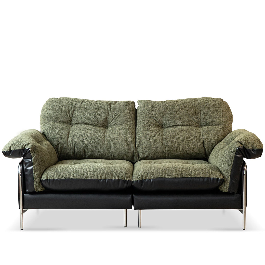Bauhaus microfiber leather and fabric 2 seater sofa oasis in white background.