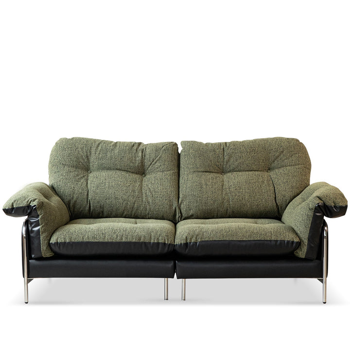Vintage microfiber leather and fabric 3 seater sofa oasis layered structure.