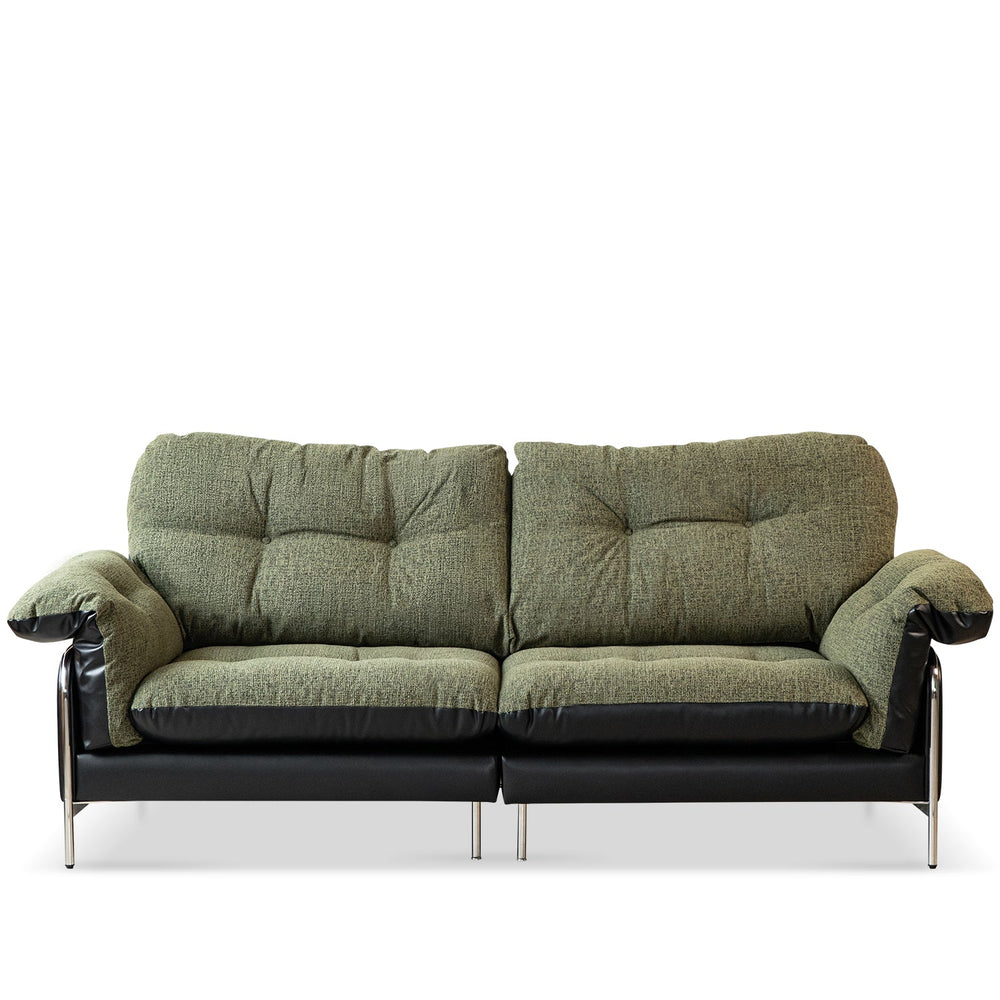 Bauhaus microfiber leather and fabric 3 seater sofa oasis in white background.