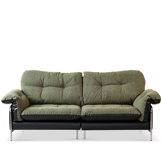 Bauhaus microfiber leather and fabric 3 seater sofa oasis in white background.