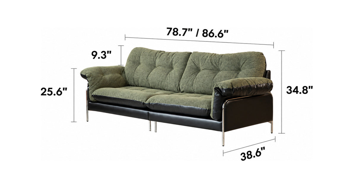 Bauhaus Microfiber Leather And Fabric Double Sided 3 Seater Sofa OASIS Size Chart