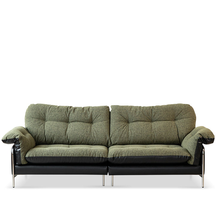 Vintage microfiber leather and fabric 4 seater sofa oasis layered structure.