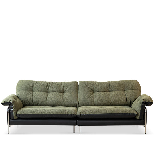 Bauhaus microfiber leather and fabric 4 seater sofa oasis in white background.