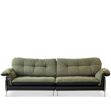 Vintage microfiber leather and fabric 4 seater sofa oasis in white background.