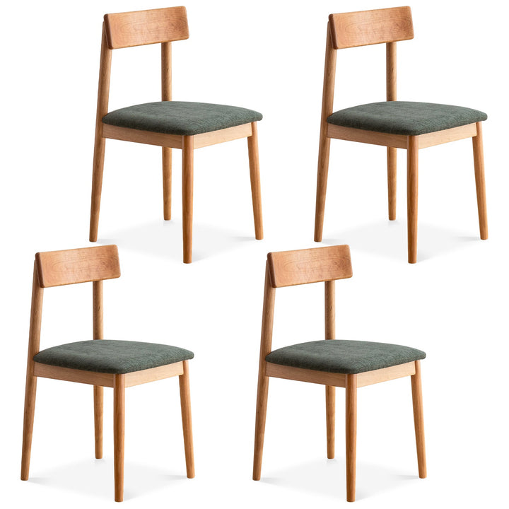 Scandinavian cherry wood mixed weave fabric dining chair green situational feels.