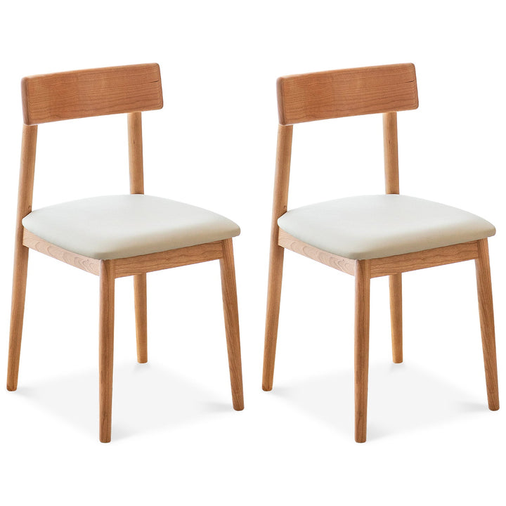 Scandinavian cherry wood mixed weave fabric dining chair green detail 1.