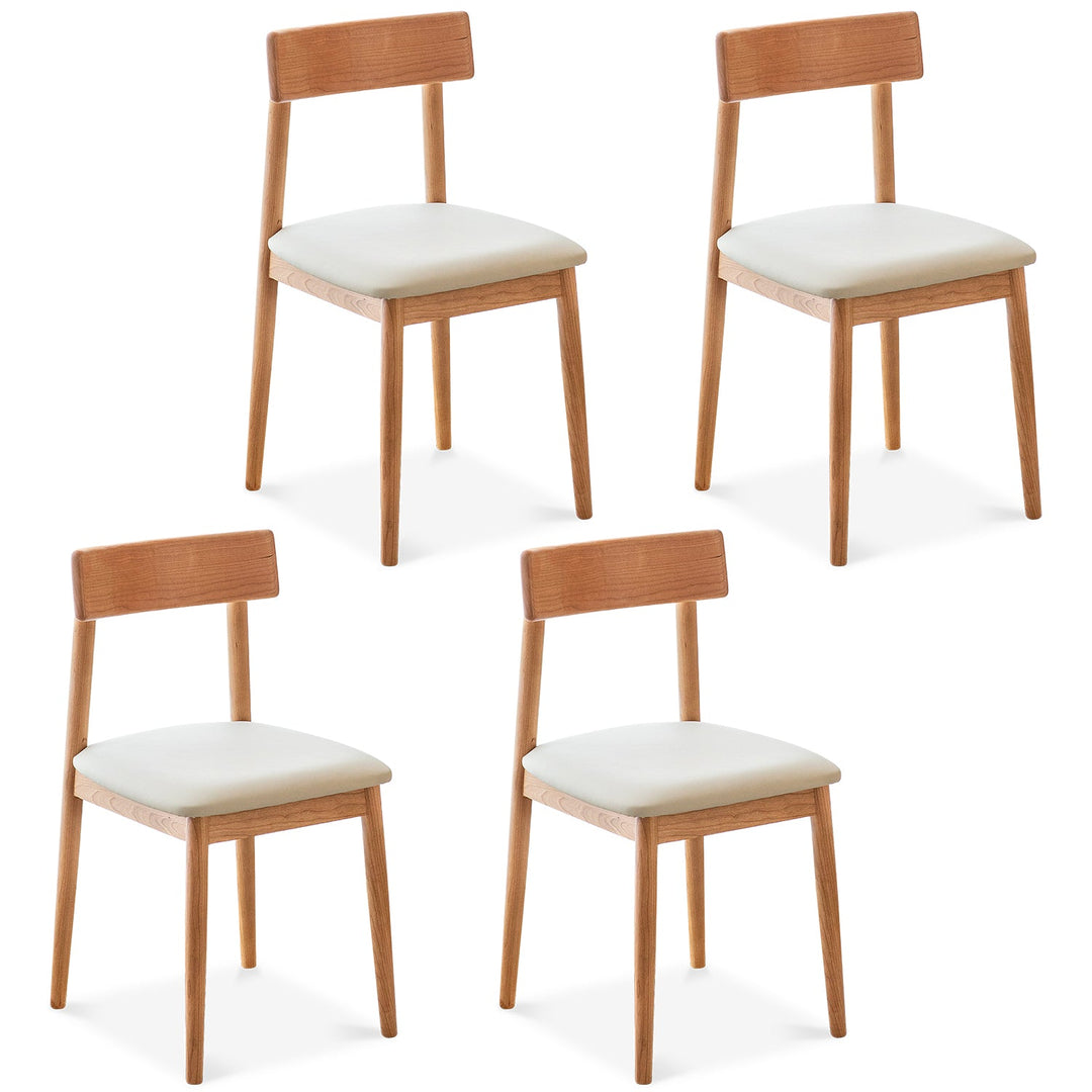 Scandinavian cherry wood mixed weave fabric dining chair green detail 2.