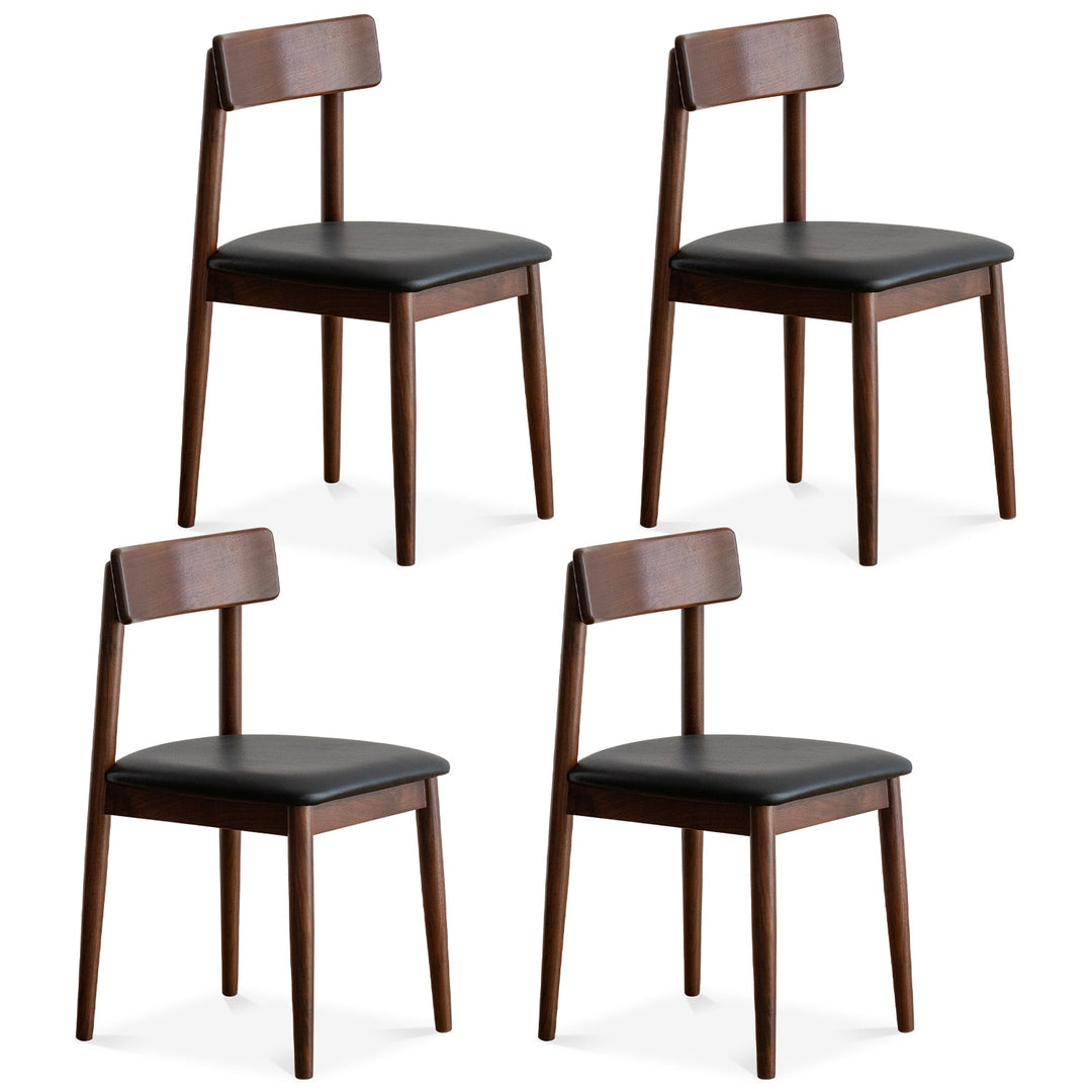 Japandi walnut wood microfiber leather dining chair green situational feels.