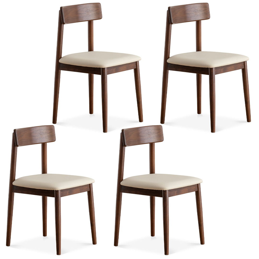 Japandi walnut wood microfiber leather dining chair green detail 2.