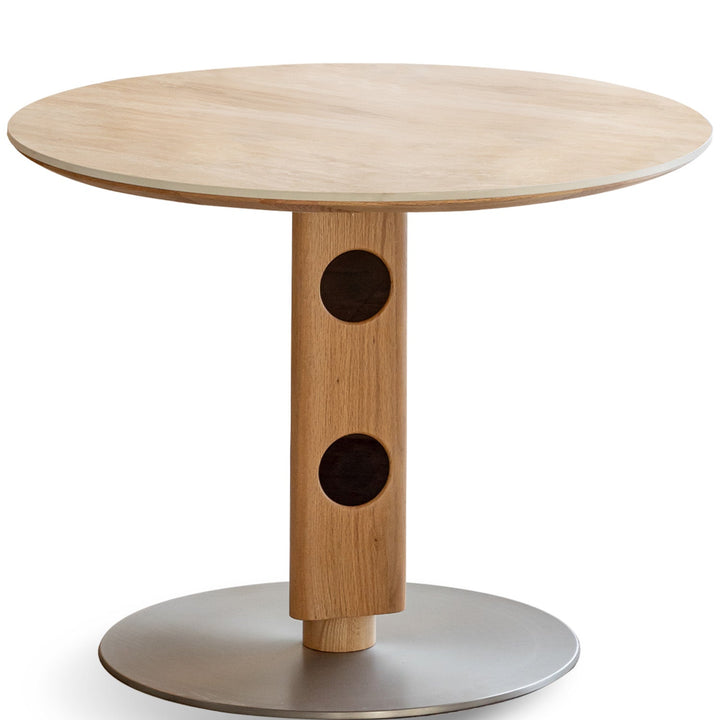 Scandinavian Oak Wood Sintered Stone Round Dining Table TIMELESS