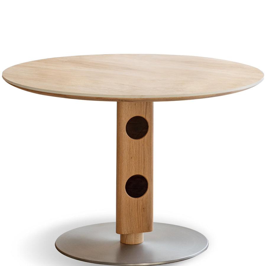 Scandinavian Oak Wood Sintered Stone Round Dining Table TIMELESS