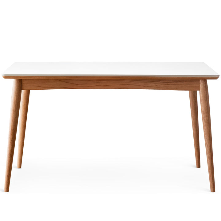 Scandinavian oak wood sintered stone dining table green conceptual design.
