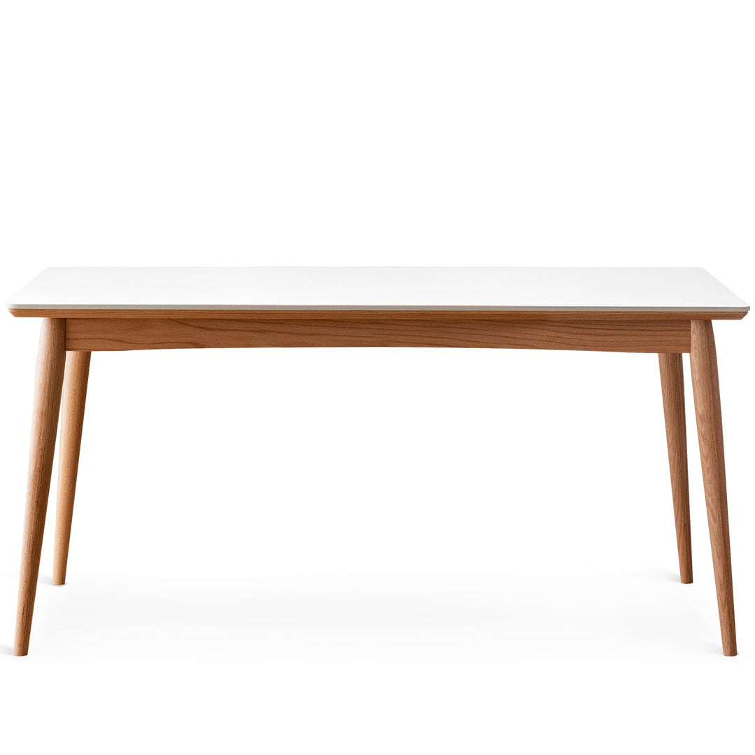 Scandinavian oak wood sintered stone dining table green situational feels.