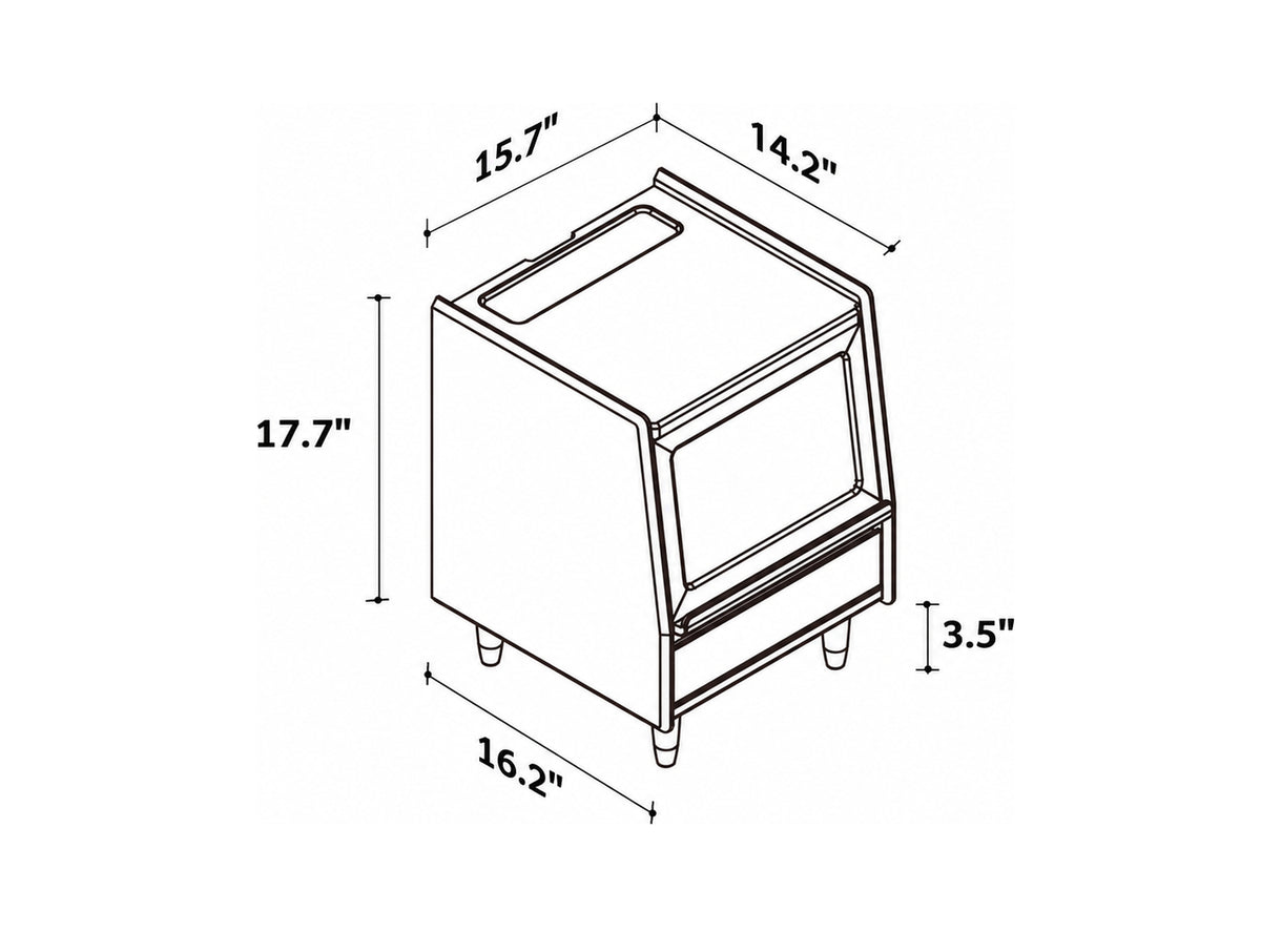Scandinavian Oak Wood Side Table OXYGEN Size Chart