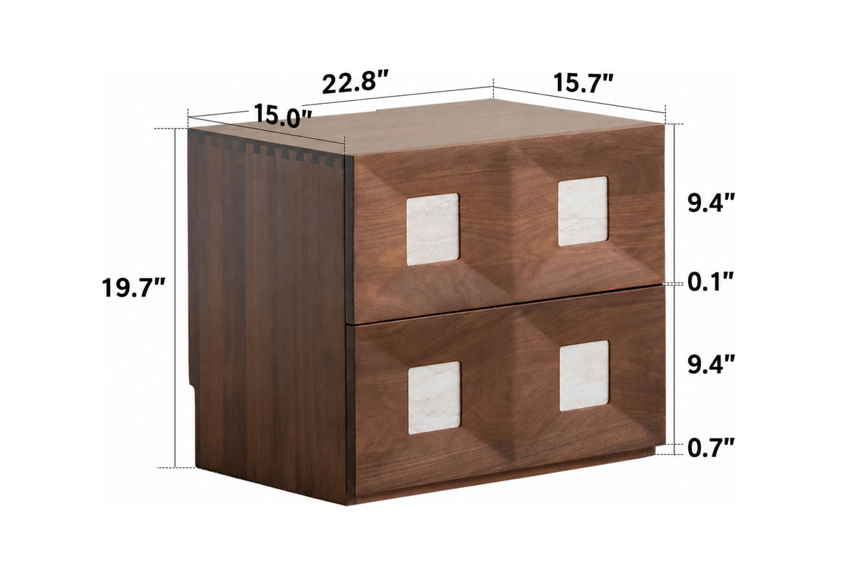 Japandi Walnut Wood Modular Cabinet SOLO Size Chart
