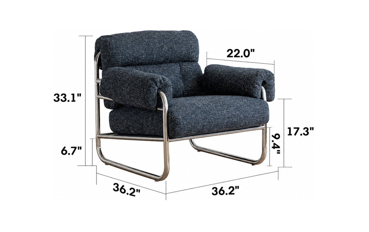 Bauhaus Mix Weave Fabric 1 Seater Sofa BECCA Size Chart