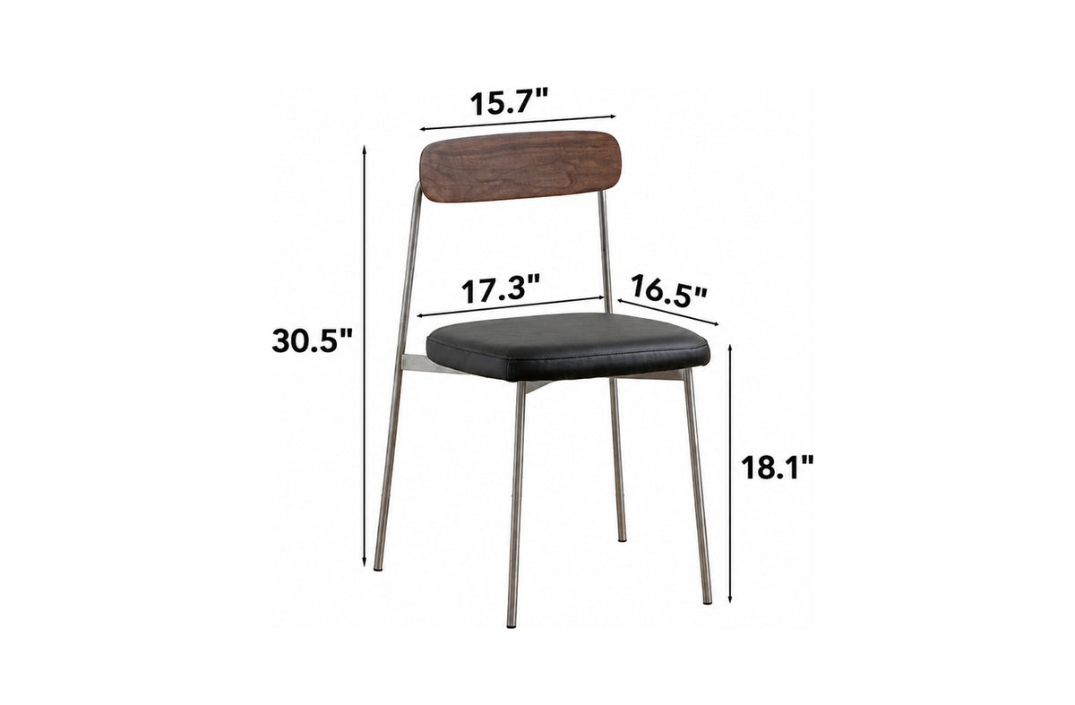 Bauhaus Walnut Wood Dining Chair WIENER Size Chart