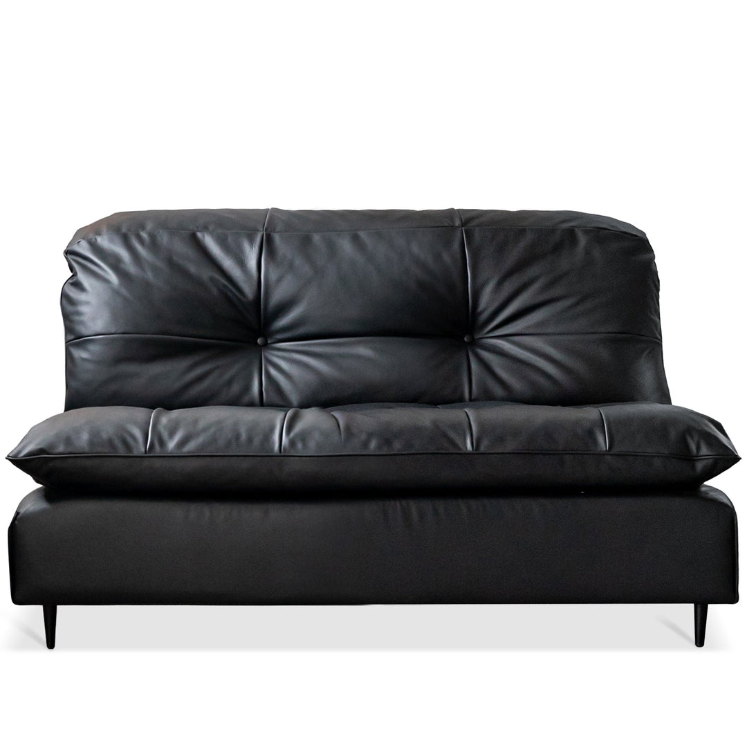 Vintage genuine leather 1 seater sofa riga in white background.