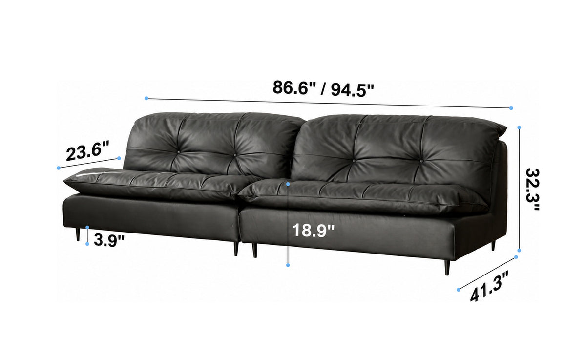 Vintage Genuine Leather 3 Seater Sofa RIGA Size Chart