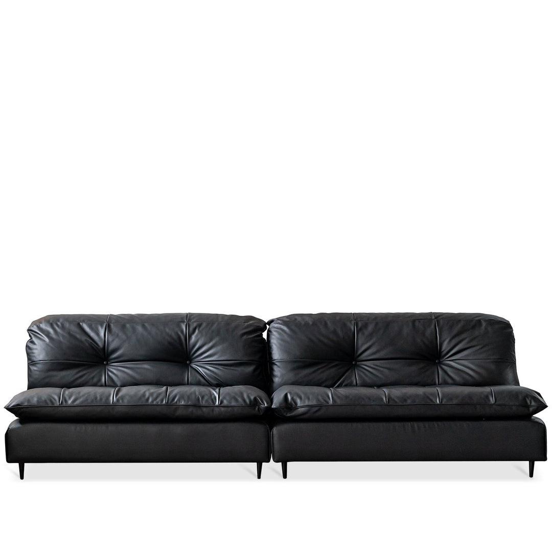 Vintage genuine leather 4 seater sofa riga layered structure.