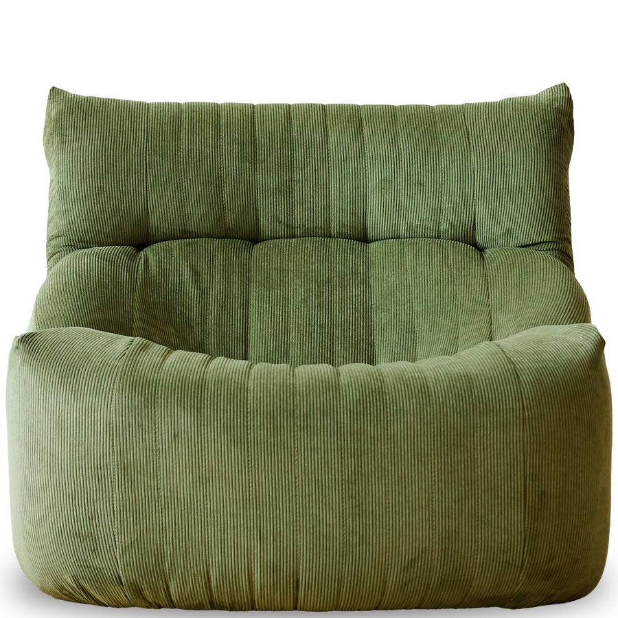 Cream Corduroy Velvet Fabric 1 Seater Sofa KAIT