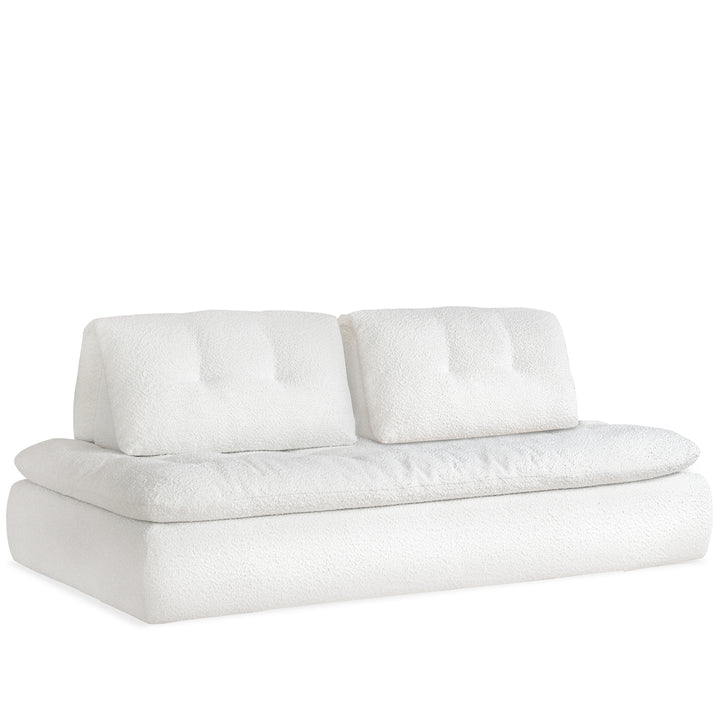 Cream boucle fabric modular 2 seater sofa couch bloc environmental situation.