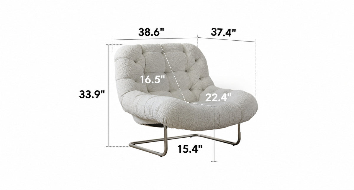 Bauhaus Boucle Fabric 1 Seater Sofa EMI Size Chart