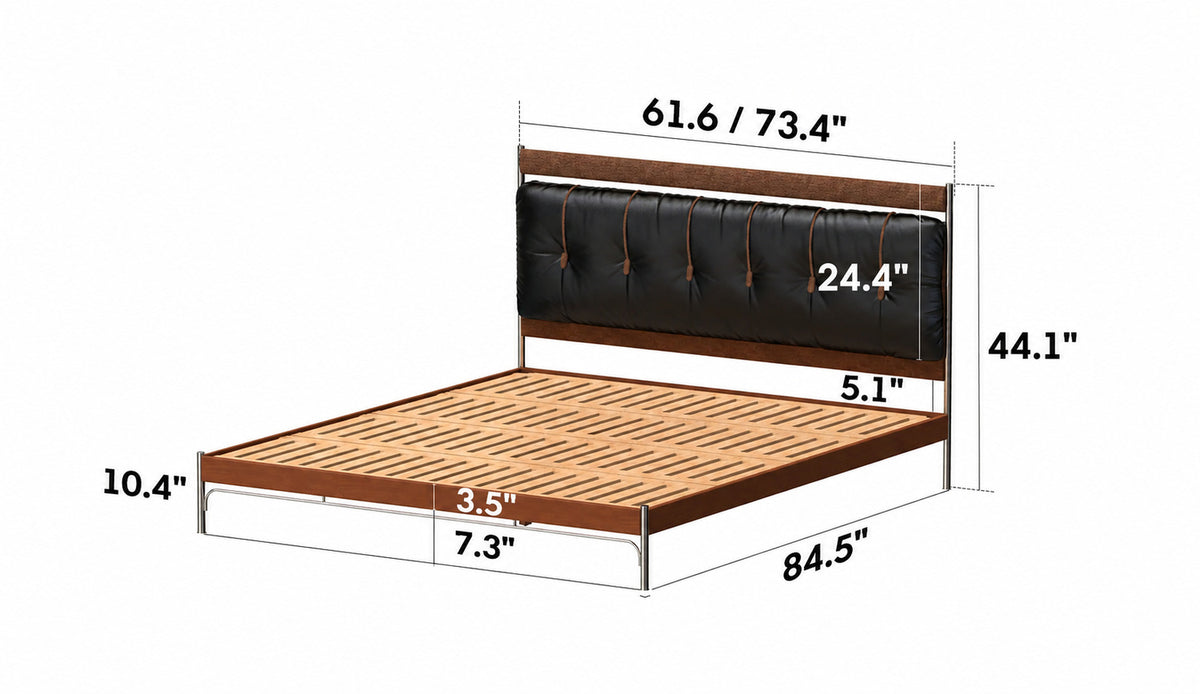 Bauhaus Genuine Leather Bed SUPPLE BLACK Size Chart