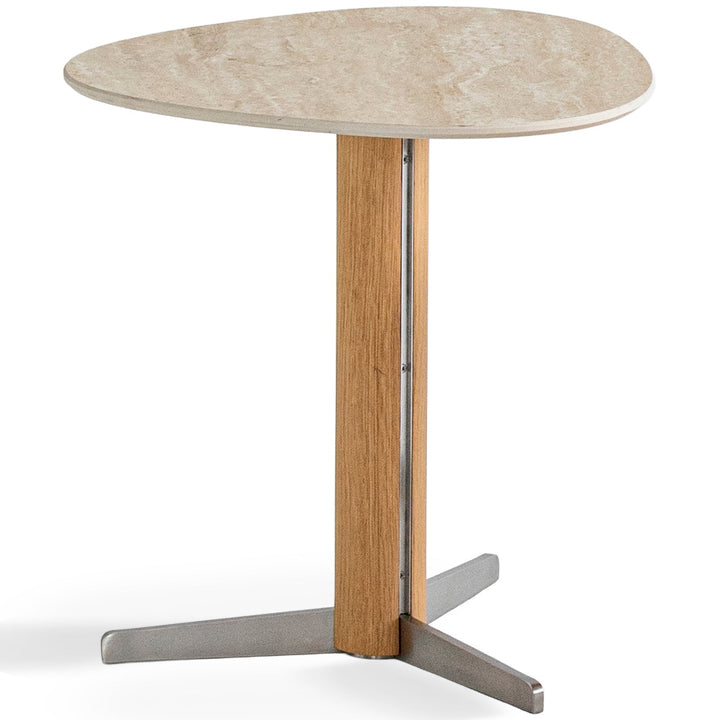 Minimalist oak wood veneer sintered stone coffee table set sol environmental situation.