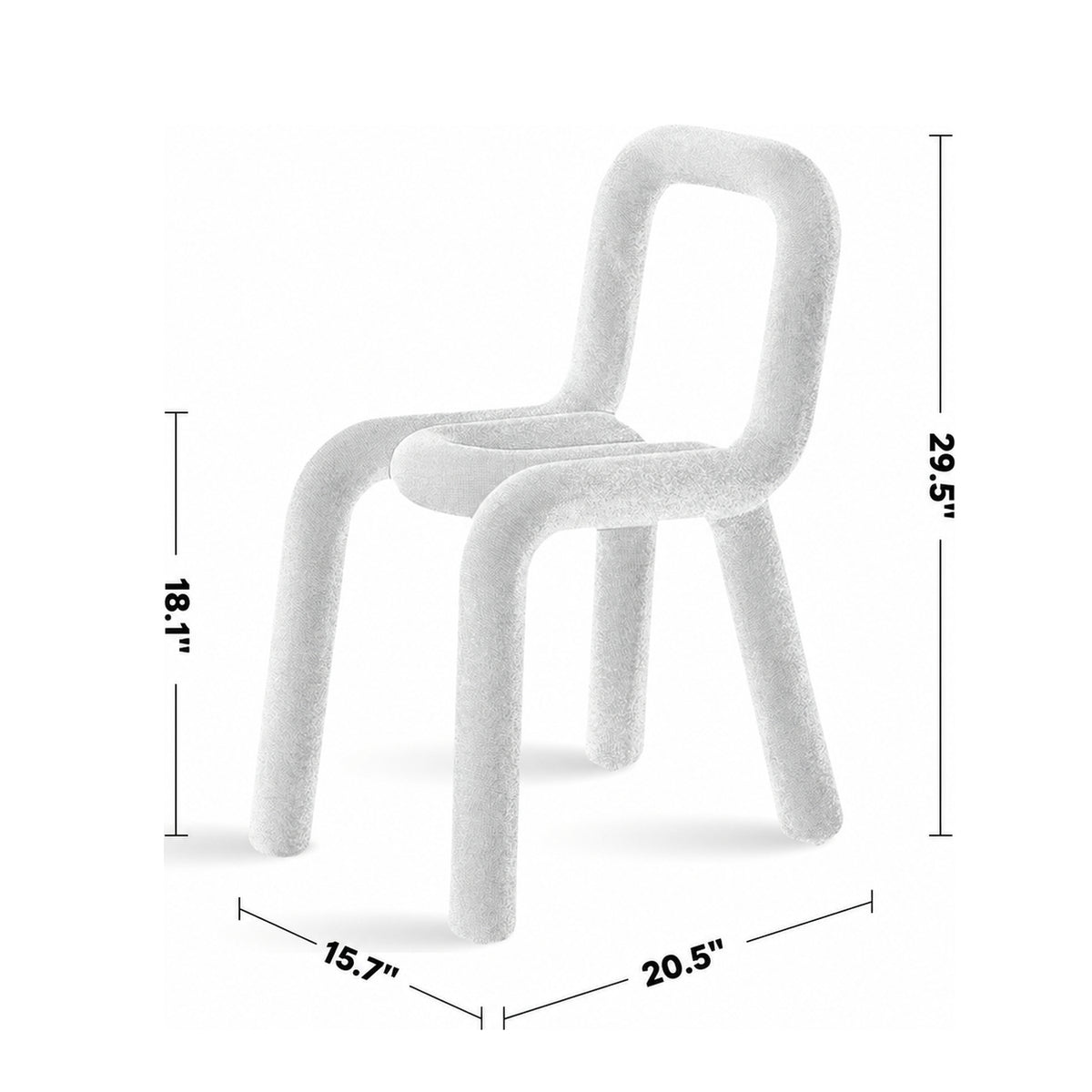 Bauhaus Velvet Fabric Dining Chair BOLD Size Chart