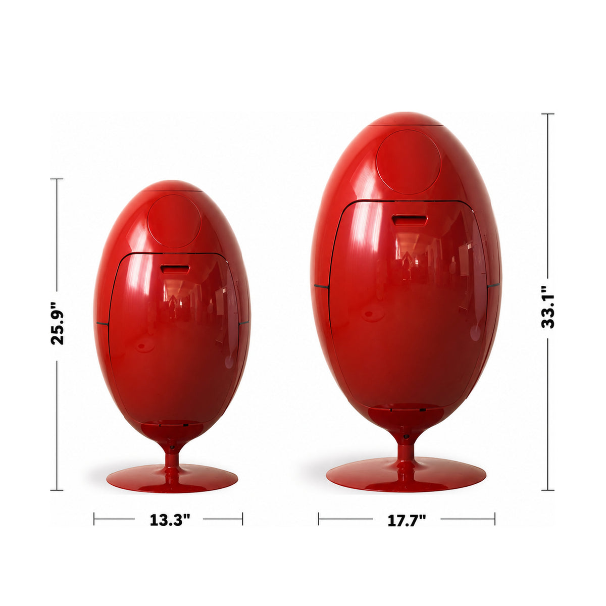 Bauhaus ABS Waste Bin EGG Size Chart