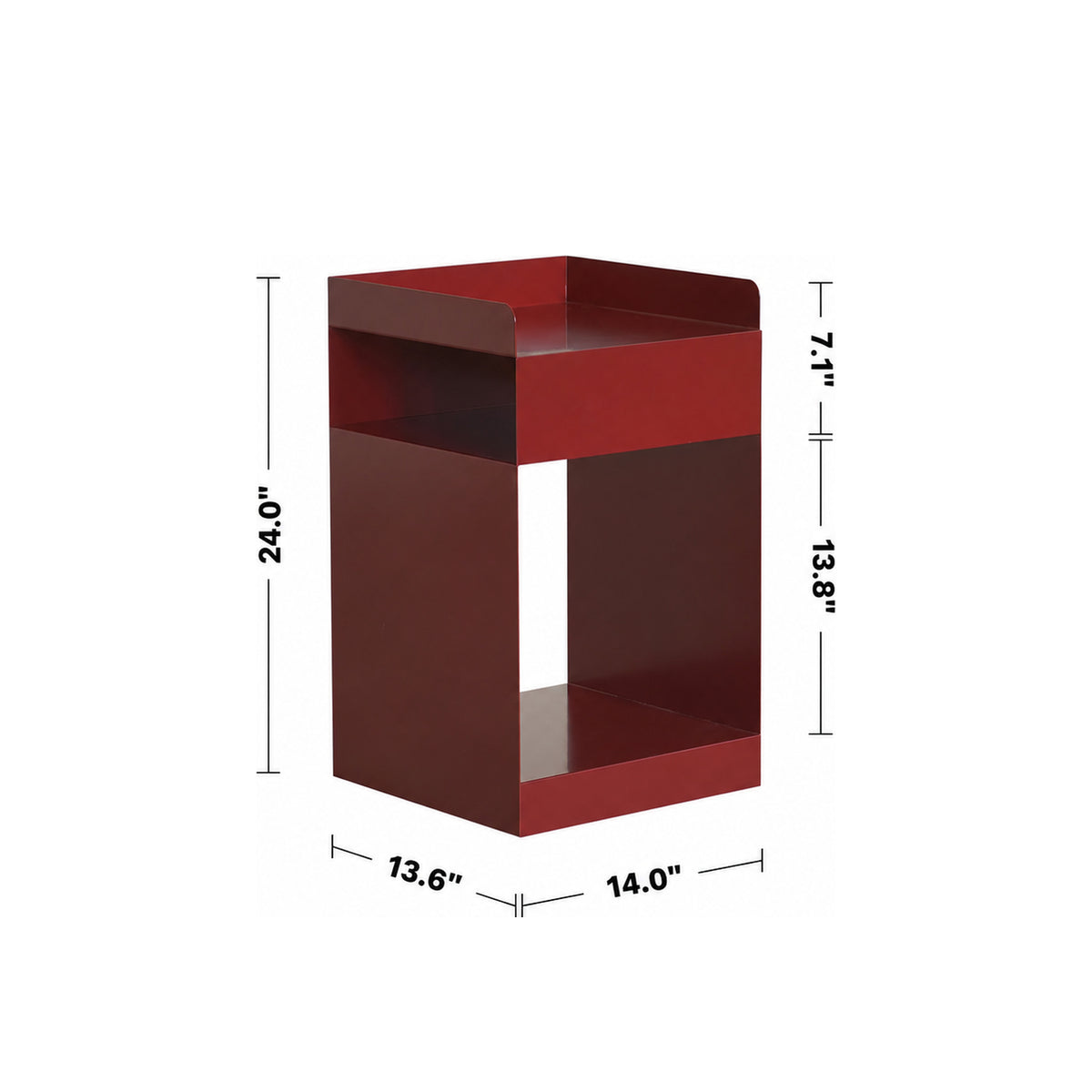 Bauhaus Steel Side Table RUBIK Size Chart