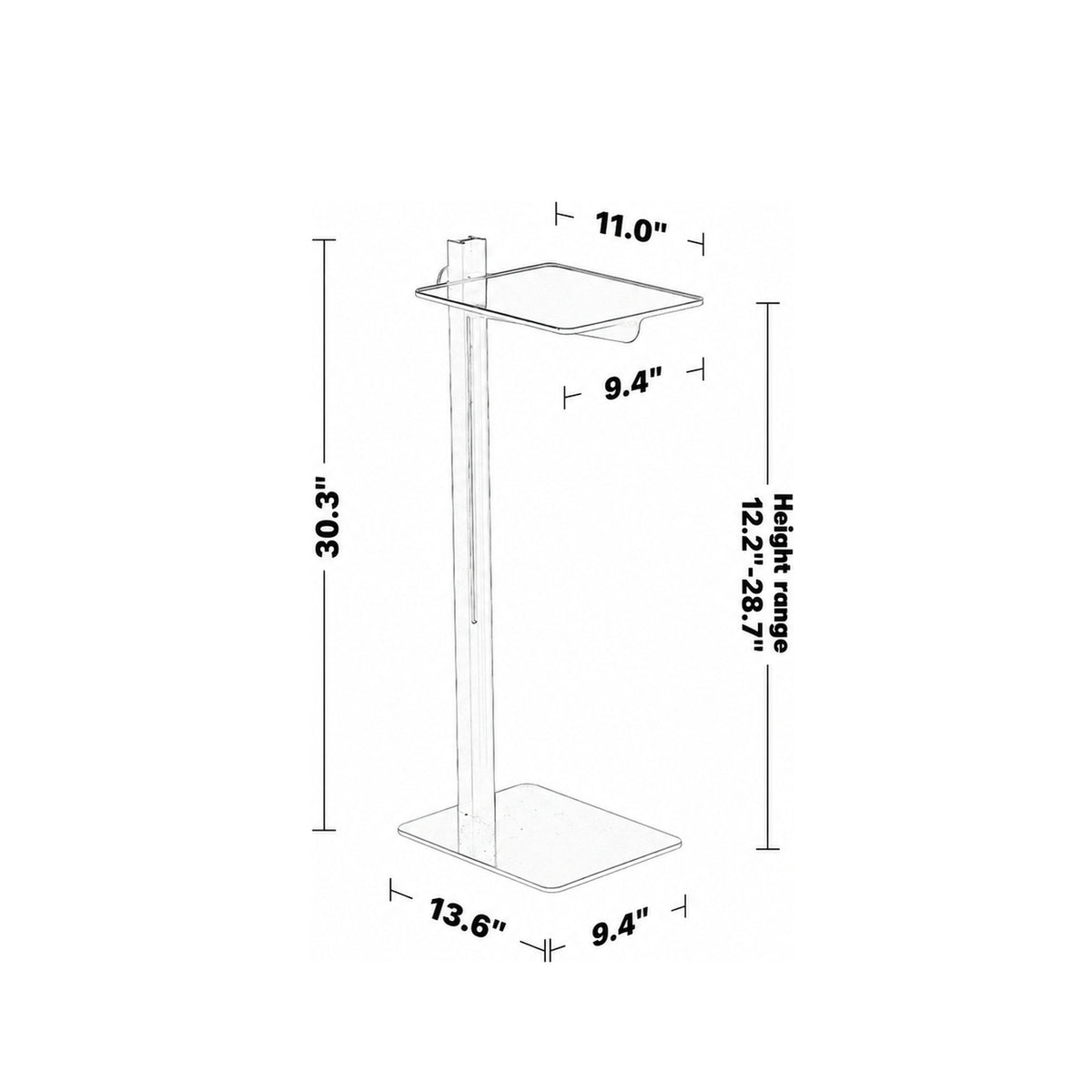 Bauhaus Steel Side Table STRING Size Chart