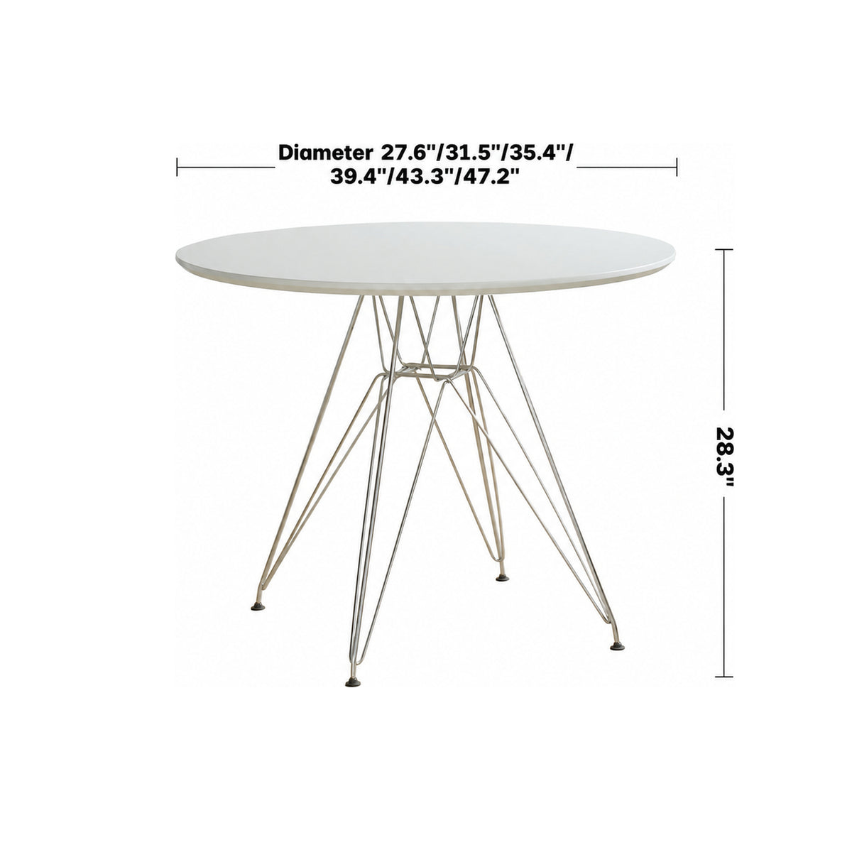 Bauhaus Plywood Steel Dining Table EAMES Size Chart