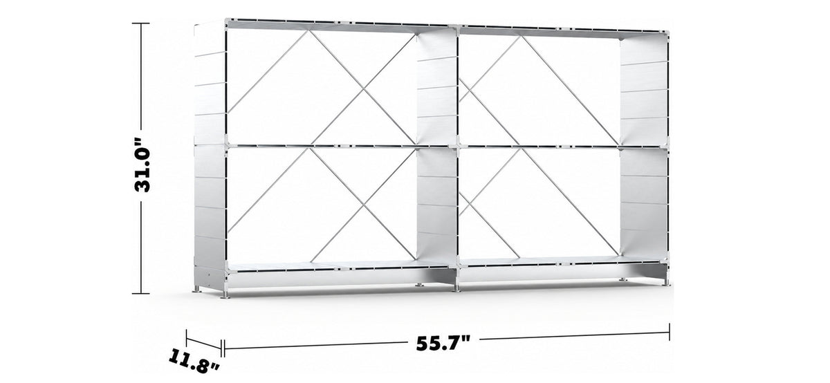 Bauhaus Aluminium Shelf CUBE Size Chart
