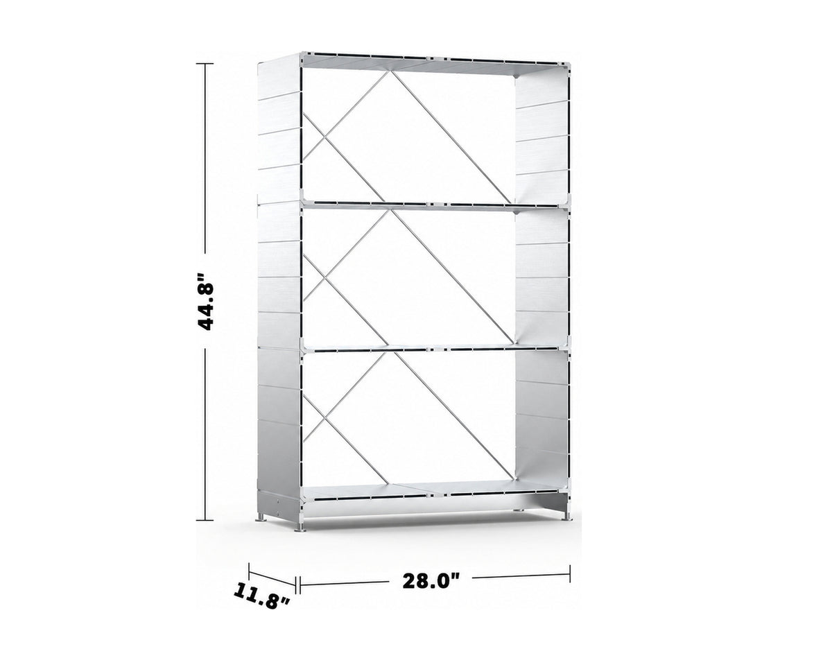 Bauhaus Aluminium Bookshelf CUBE Size Chart