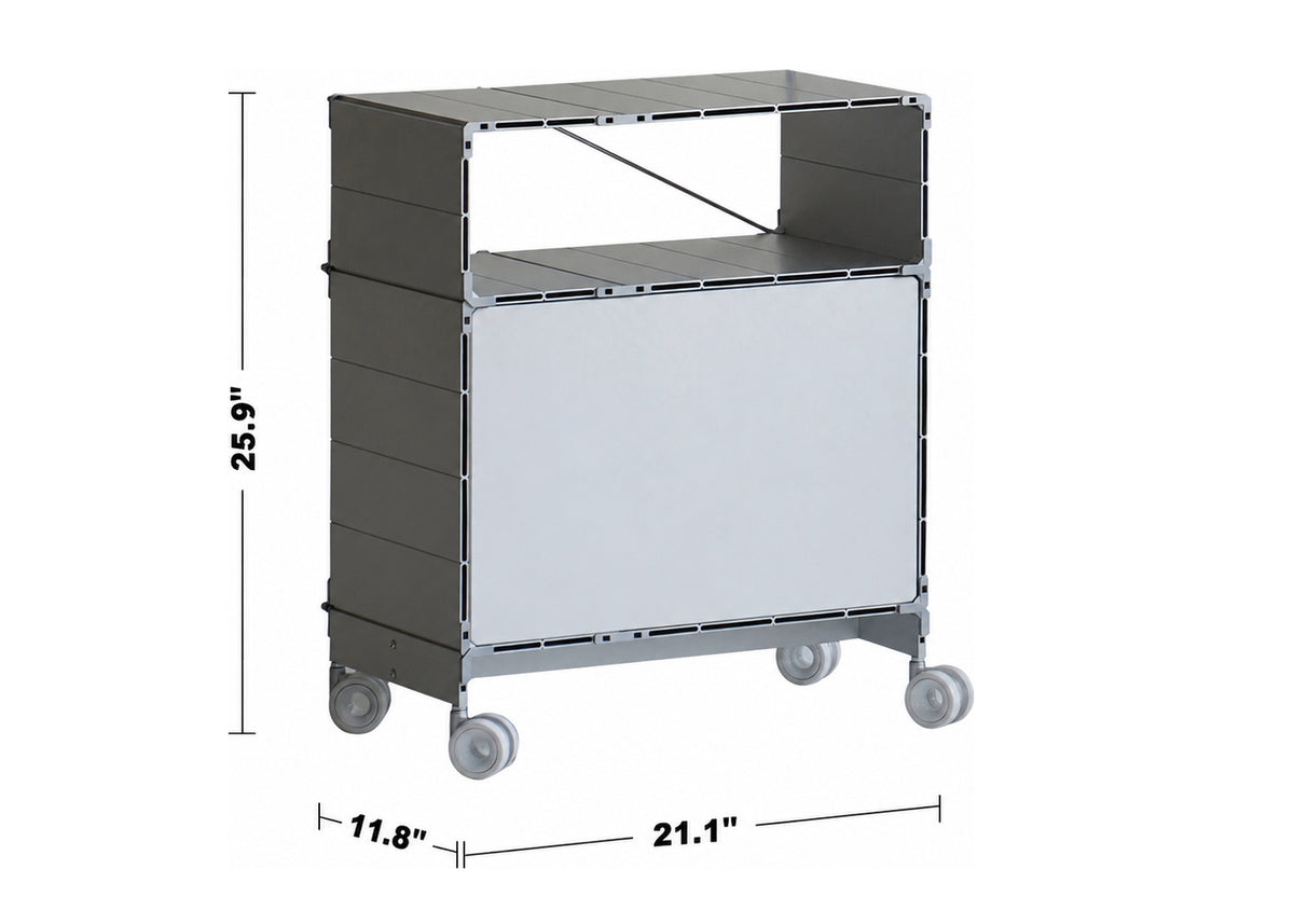 Bauhaus Aluminium Wheeled Trolley Side Table CUBE Size Chart