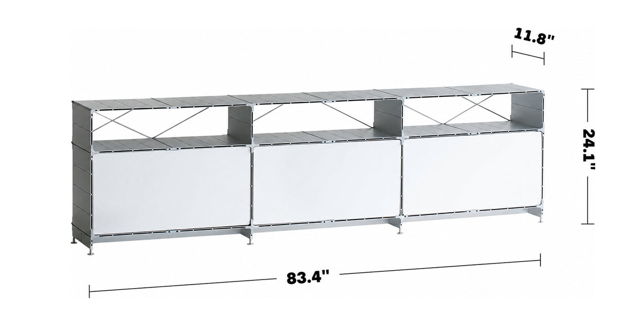 Bauhaus Aluminium TV Console CUBE Size Chart