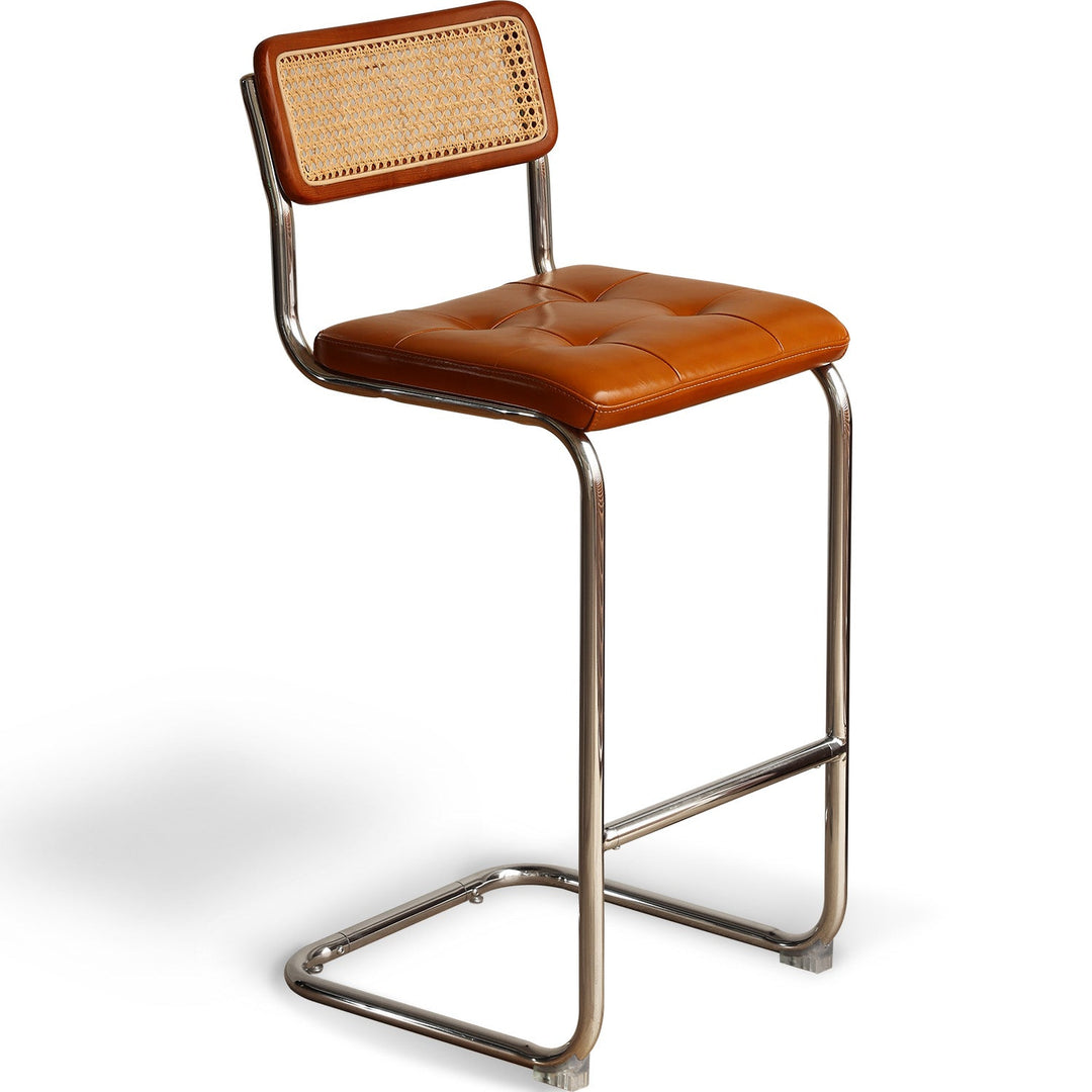 Vintage Rattan PU Leather Bar Chair HOH XIL