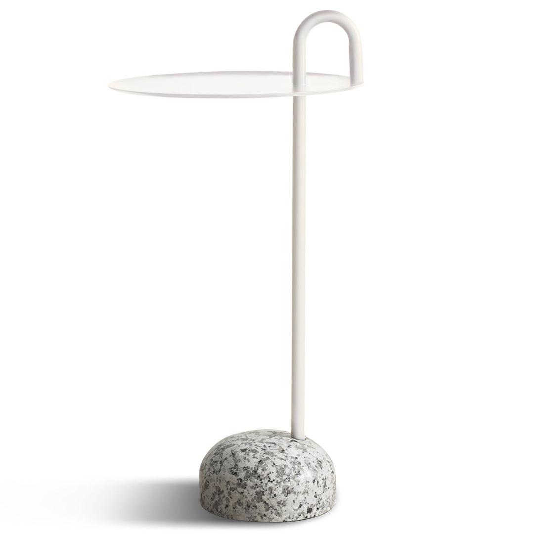 Bauhaus steel marble side table loop conceptual design.