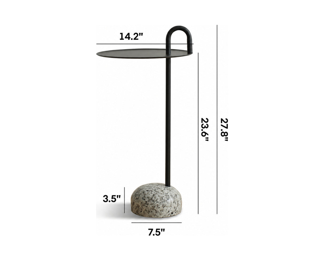 Bauhaus Steel Marble Side Table LOOP Size Chart