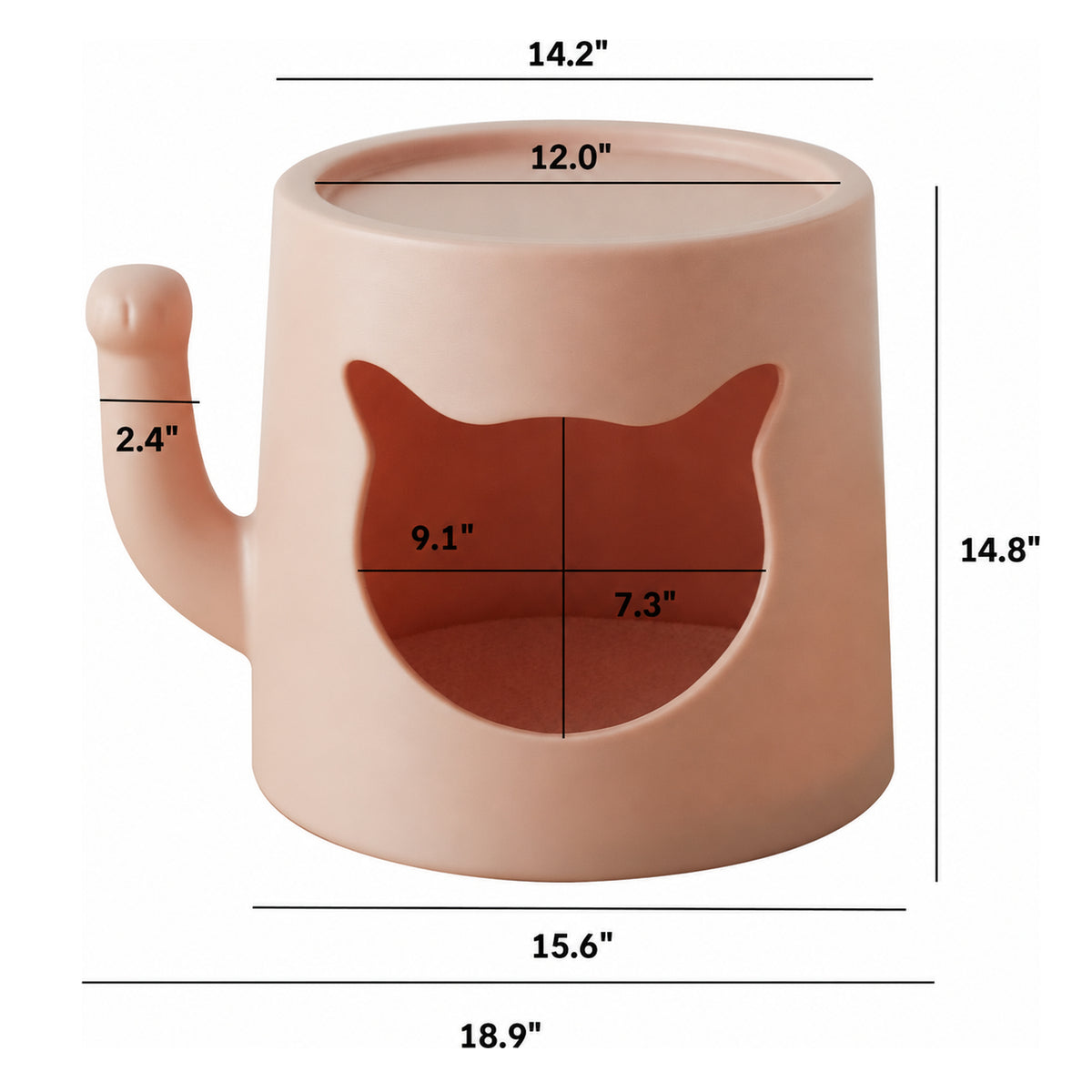 Bauhaus Plastic Side Table CAT HOUSE Size Chart